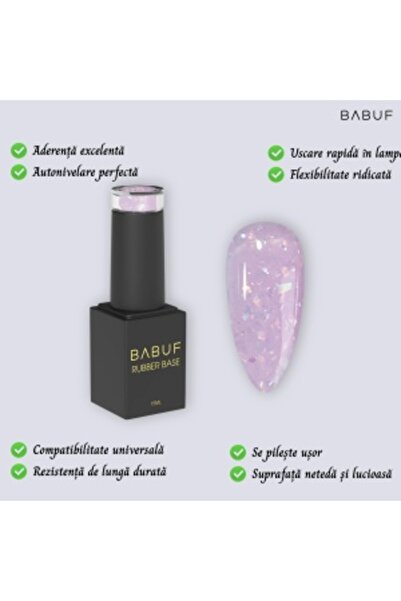 BABUF Glitter Rubber Base - Lila Elixir - 15 ml (RBPA 2)
