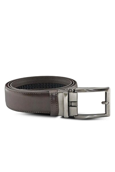 Vario Genuine Leather Men's Belt with Adjustable Buckle Z601 Brown Split