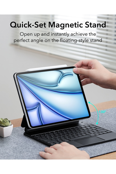 ESR iPad Air 13-Inch (M2/M3) & iPad Pro 12.9-Inch (3Rd/4Th/5Th/6Th Generation) Nesil, M1/M2) Rebound Magnetic 360 Keyboard Case