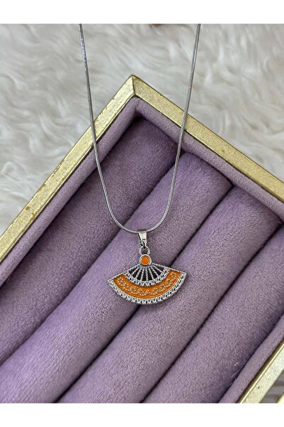 BY YASİN TOPÇU 🧡   قلادة مطلية بالمينا اللامعة بتصميم المروحة اليابانية