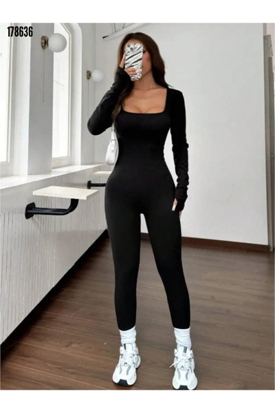 moda wanilia Zippered Square Neck Jumpsuit