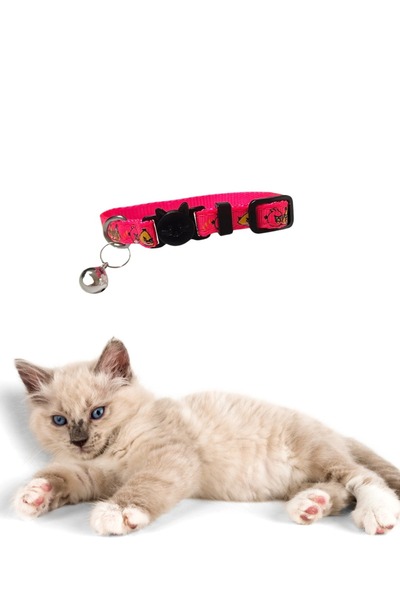 Royalist Colorful Patterned Adjustable Cat Collar 10 mm 18/28 cm - with Bell, Secure Buckle