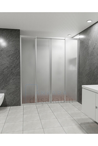 duşakabin ankara Mika Camlı Krom Profilli 2+2 Duvararası Duşakabin