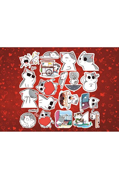 hediyenebak مجموعة ملصقات بتصميم القطط اللطيفة |   ملصق للكمبيوتر المحمول والكمبيوتر الشخصي والتابلت والهاتف والدفتر ومجلة البوليت جورنال