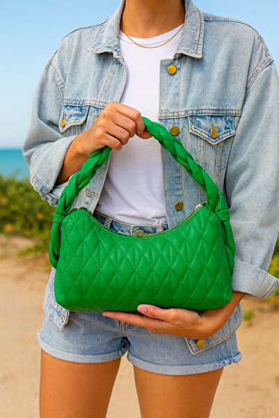 Bymiel Quilted Knitted Handle Shoulder & Hand Bag