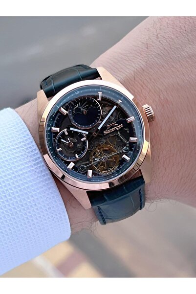 Slazenger Men's Wristwatch Esl.2559.6 with Automatic Serial Moonlight and Sun Dial Italian Bracelet Gift