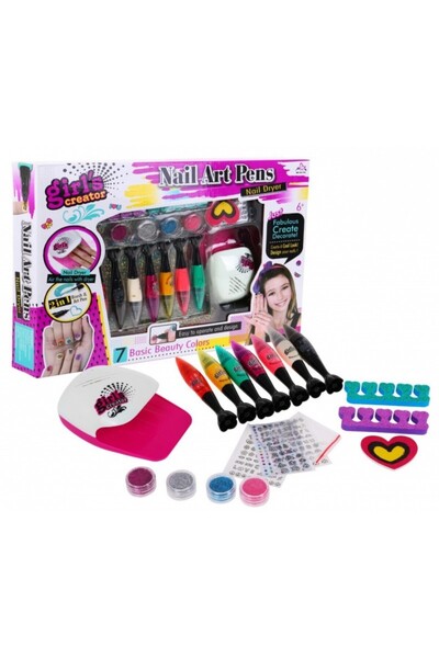 PROCART Nail painting and decorating kit, 7 markers, lamp, battery operated, multicolor, 6+