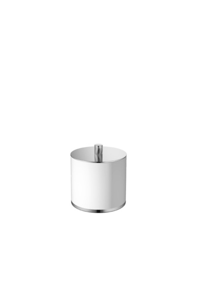 OMG Left Cotton Bowl, Cylinder, Countertop - Matte White/Chrome