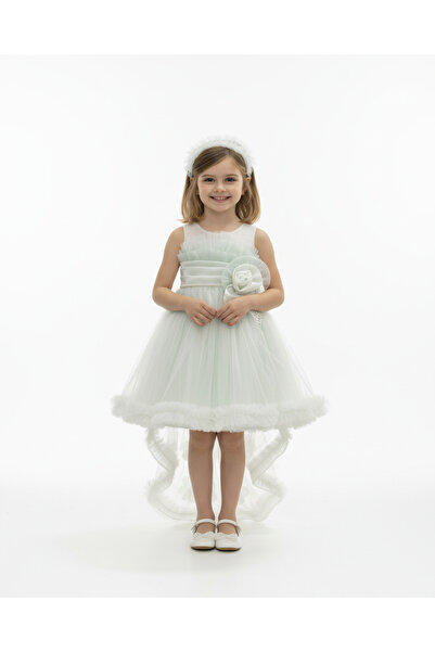 BUTİKHAPPYKİDS Rochie de seară pentru fetiță Monita cu coroană cu perle și de...