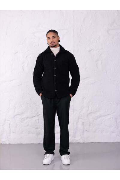 crool SUNİ KUZU DÜĞMELİ CEKET