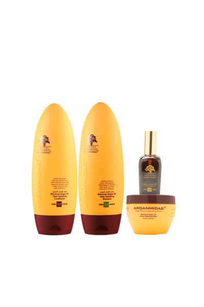 Arganmidas مجموعة أساسية - أرجان ميداس 450 مل - مجموعة العناية بالشعر المعالج...