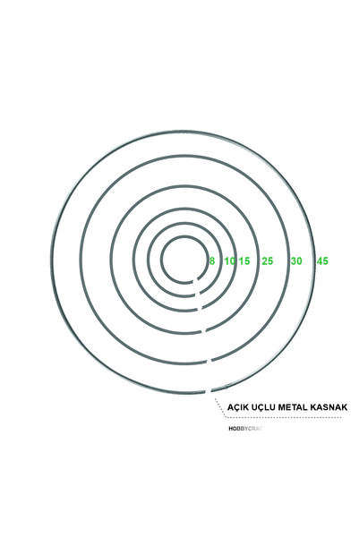 Hobby Craft Açık Uçlu Makrome Halkası 6’lı Set 8-10-15-25-30-45 cm Ham Ahşap ...