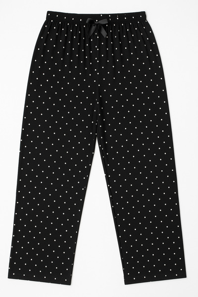 Made By me Γυναικείο παντελόνι πιτζάμας σε μεγάλο μέγεθος, μαύρο πουά από βισ...