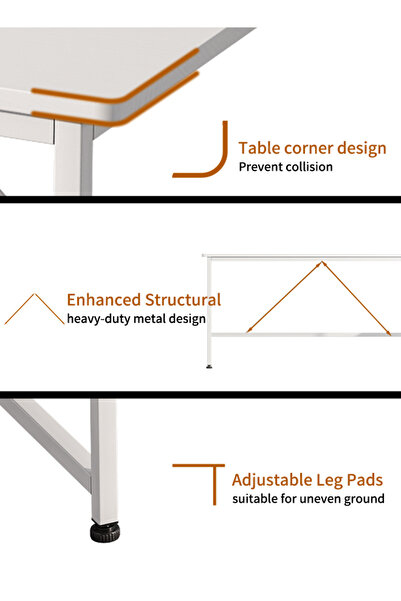 Bangiga 130cm Study Desk/Gaming Desk,Simple Computer Desk,Office Table with Storage