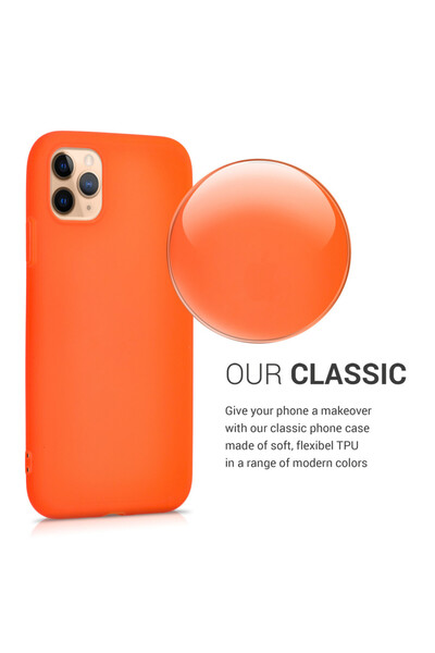 KWmobile Case for Apple iPhone 11 Pro, Silicone, Orange, 49781.69