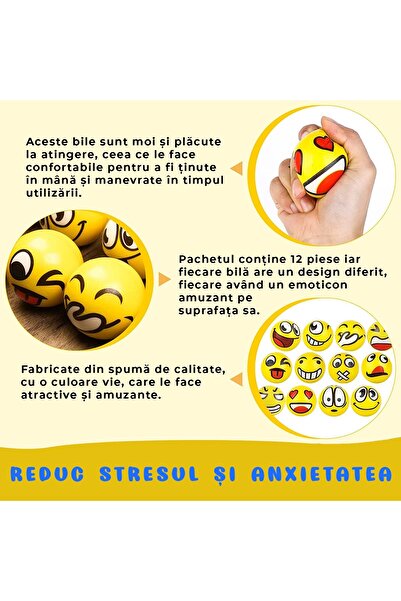 Pitikot Pitikot® anti-stress ball squishy toy, set of 12 sensory balls, with emoticons and bright colors