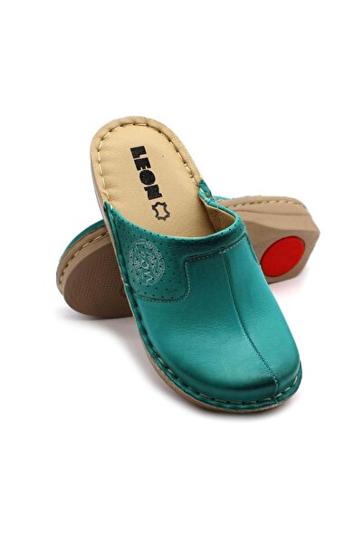 leon Ιατρικά τσόκαρα από γνήσιο δέρμα σε τιρκουάζ χρώμα