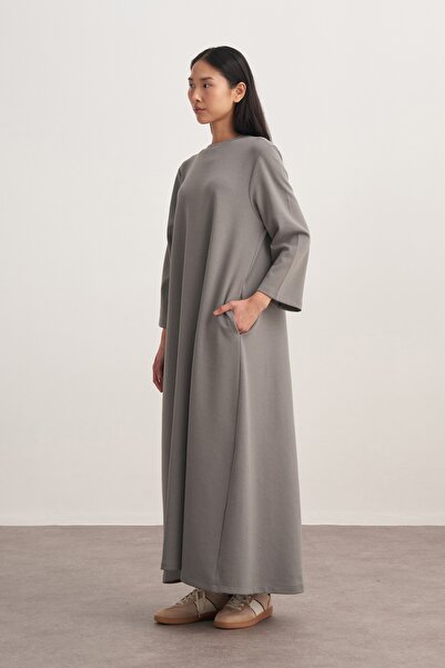 EBU Prive Women's Interlock O Oversized Dress Smoked