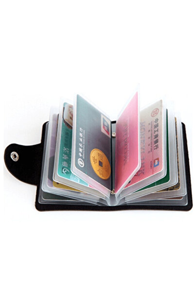 CRM Slim organizer cardholder - unisex, compact, 24-card capacity, small, black