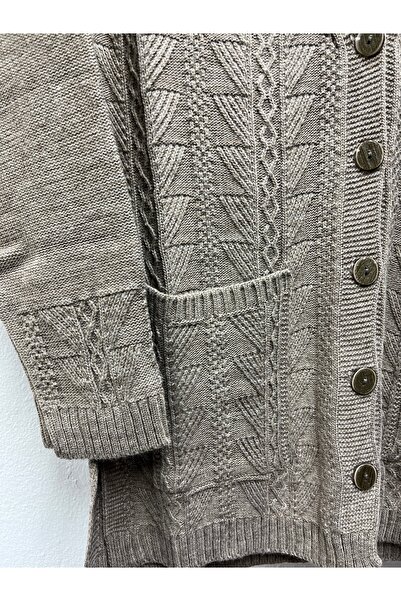 Rüya Hattuş Self-Patterned Mother's Jacket with Pockets