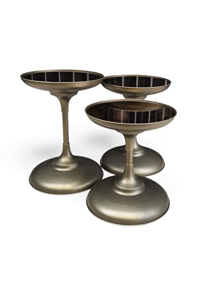 Lins Aksesuar Tokyo Antik Eskitme 3'lü Oturma Odası Yan Sehpa 43,48,54cm