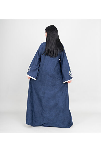 IKKXA Winter Asian Neckline Front Embroidery Jalabiya