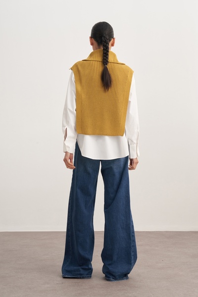 EBU Prive Women's Buttoned Knitwear Sweater Oil Green