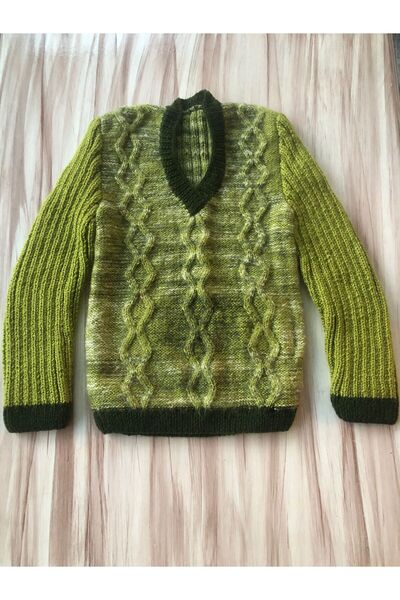 MOR TIRTIL Hand Knitted Green Children's Sweater