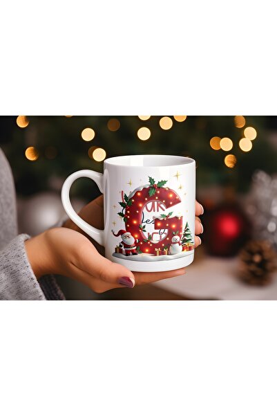 Beramussa G Initial Letter Christmas Mug – Christmas Themed Light-Up Santa an...