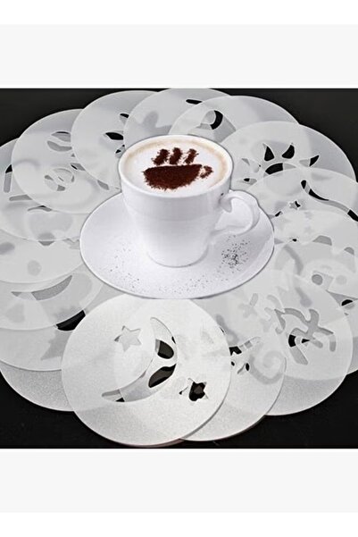 Generic Coffee and cappuccino decorating dies, set of 16 pieces, assorted designs for coffee art.