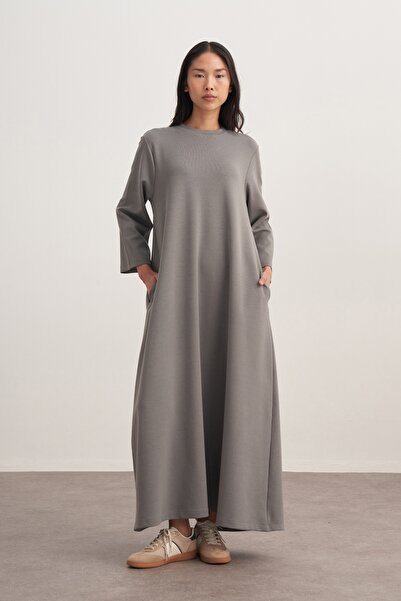 EBU Prive Women's Interlock O Oversized Dress Smoked