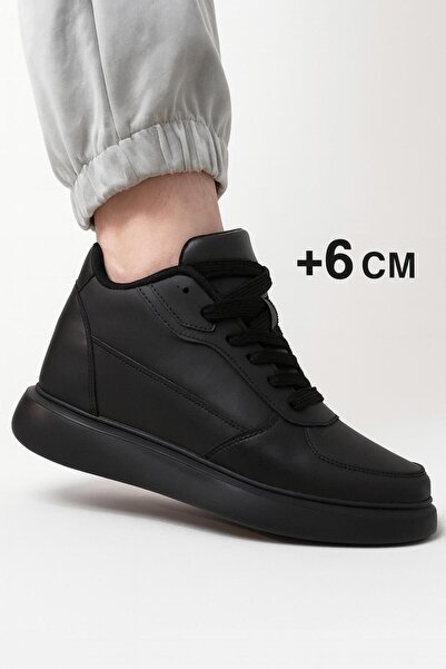 MAC MERO Black Sneaker +6Cm Height Increasing Daily Walking Shoes