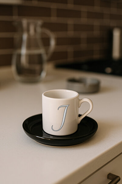 TREND YANKI Turkish Coffee Cup Initial Letter Printed
