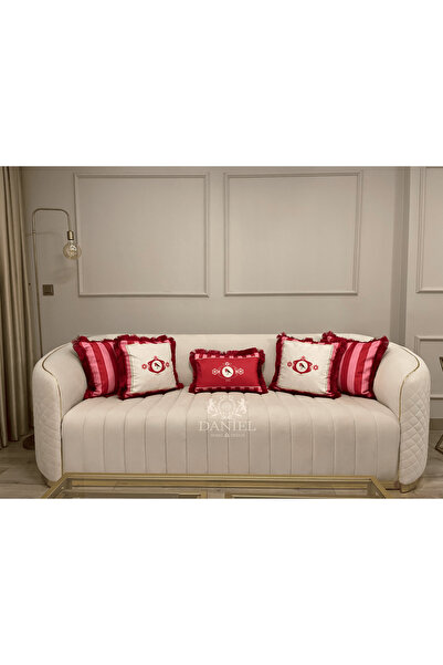 Daniel Home Design Premium |   Love Birds Pink Series Tasseled 5-Piece Throw Pillow Cover Set