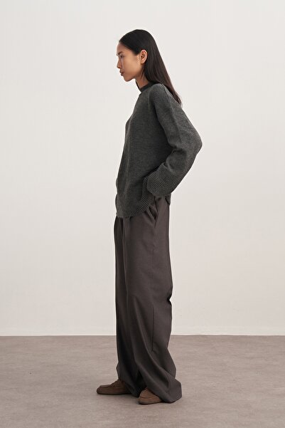 EBU Prive Γυναικείο Πλεκτό Πουλόβερ Ανθρακί