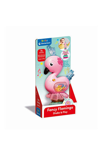 CLEMENTONI Flamingo interactive rattle with melodies for multisensory development