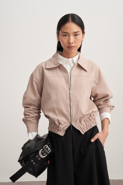 EBU Prive Γυναικείο μπουφάν Gabardine Bomber Μπεζ