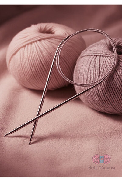 Hobi Dünyası Dikişsiz Projeler için - Titanyum Uçlu Çelik Misinalı Şiş - (40cm)