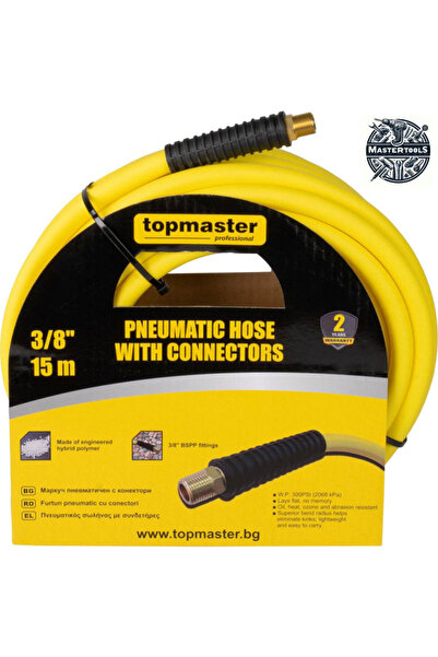 Top Master Pro Furtun de aer 3/8", 15 m, cu conectori