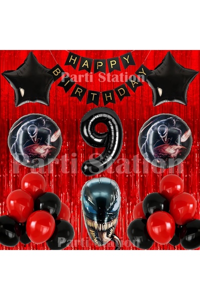 Parti Station Poisonous Fury Venom Concept 9Th Birthday Balloon Set