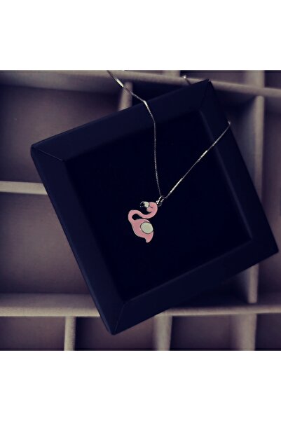 iNGRiKO Colier pentru copii din argint 925 rodiat cu flamingo roz