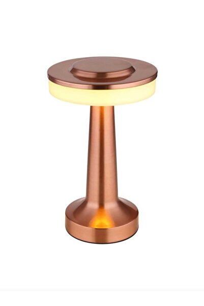 Edison Dokunmatik Şarjlı Dekoratif Rose Gold Masa Lambası, 3 Farklı Işık Reng...
