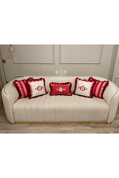 Daniel Home Design Premium |   Love Birds Pink Series Tasseled 5-Piece Throw Pillow Cover Set