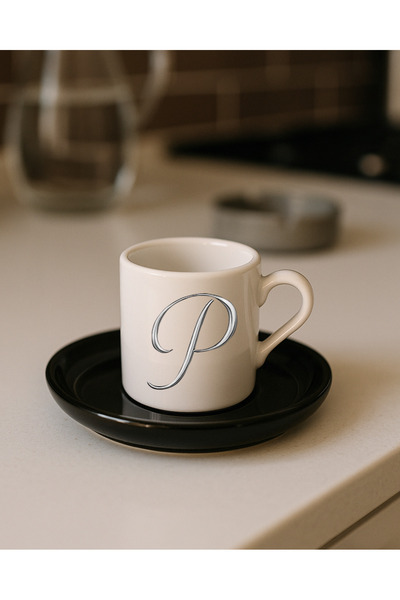 TREND YANKI Turkish Coffee Cup Initial Letter Printed