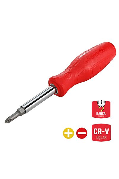 Workpro WP221066 6-IN-1 Çok Fonksiyonlu Değişken Uçlu Profesyonel Tornavida Seti