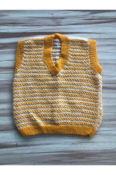 MOR TIRTIL el örgüsü bebek süeter yelek