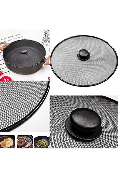 BarkoFix 29 Cm Yağ Sıçratmaz Tel Kapak Üstten Tutmalı Metal Kızartma Kapağı T...