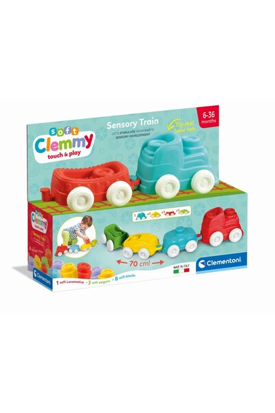 CLEMENTONI Soft Clemmy Sensory Train Educational Toy for Sensory and Motor Development