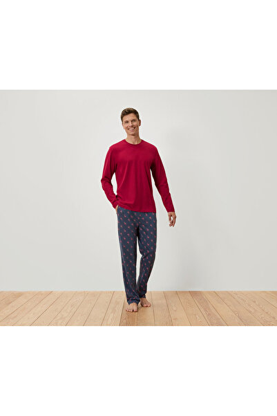 Tchibo Men's Pajamas, Red/Full. Printed m