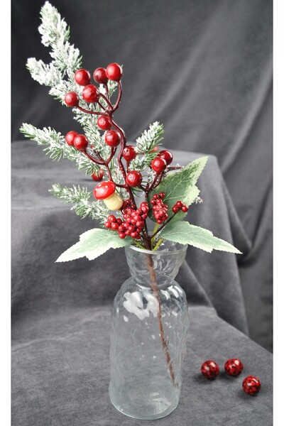 Qualitev زهرة اصطناعية للعام الجديد بطول 30 سم، زهرة زينة لرأس السنة الجديدة ...